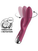 Красный вибратор-кролик с ротацией Satisfyer Spinning Rabbit 1 - 20 см.