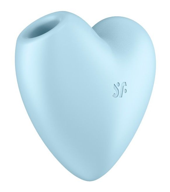Голубой вибромассажер Satisfyer Cutie Heart с вакуум-волновой стимуляцией