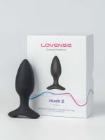 Анальная пробка LOVENSE Hush 2 (размер S), силикон, черная, 12,1 см, Ø 3,8 см