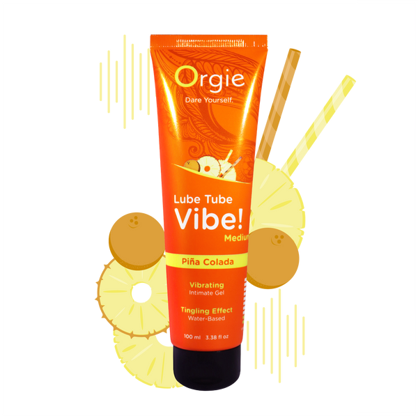 Гель с эффектом вибрации Orgie Lube Tube Vibe Medium Pina Colada - 100 мл.